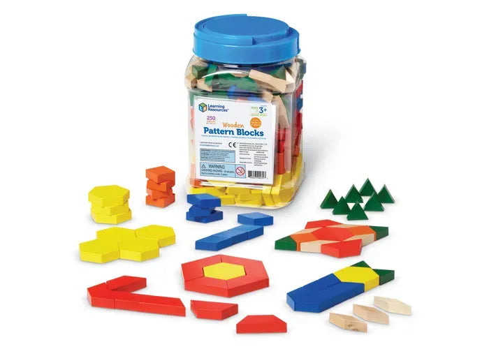Learning Resources Wooden Pattern Blocks, 1-cm, Set of 250