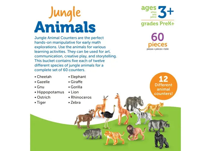 Learning Resources Jungle Animal Counters, Set of 60