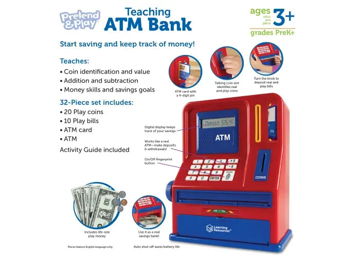Learning Resources Pretend & Play ® Teaching ATM Bank