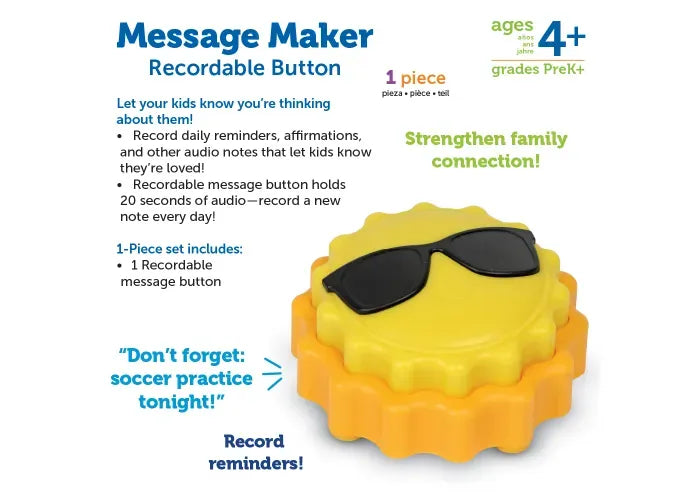 Learning Resources Message Maker Recordable Button - Sun