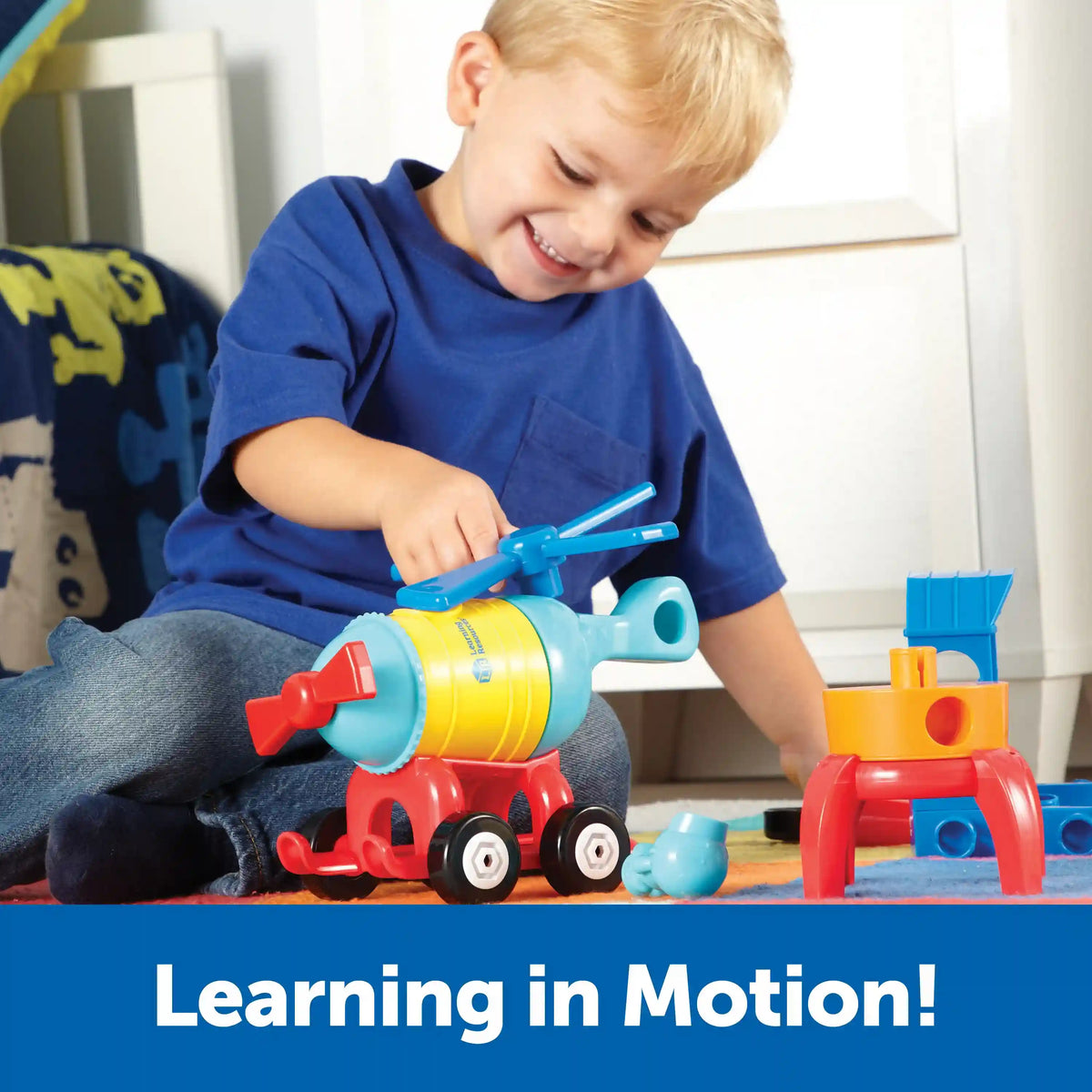 Learning Resources 1-2-3 Build It! ™ Rocket-Train-Helicopter