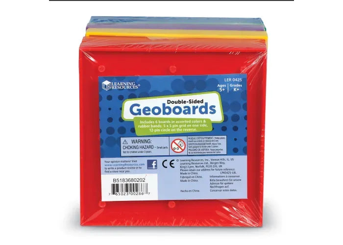 Learning Resources 5" Assorted Geoboards - 5 x 5 Pin, Set of 6