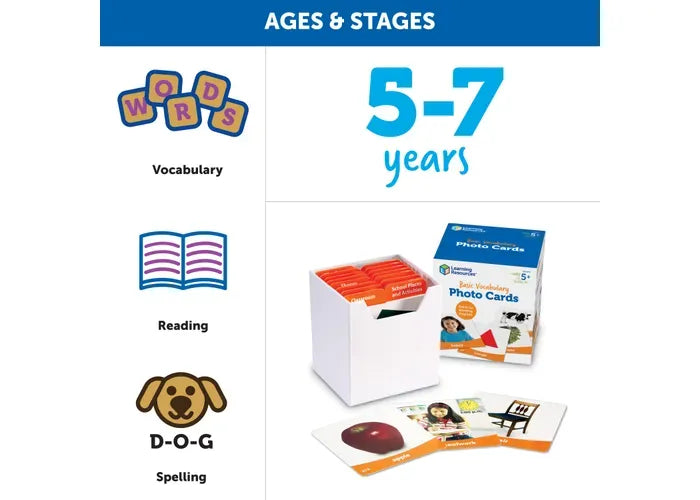 Learning Resources Basic Vocabulary Photo Cards Set