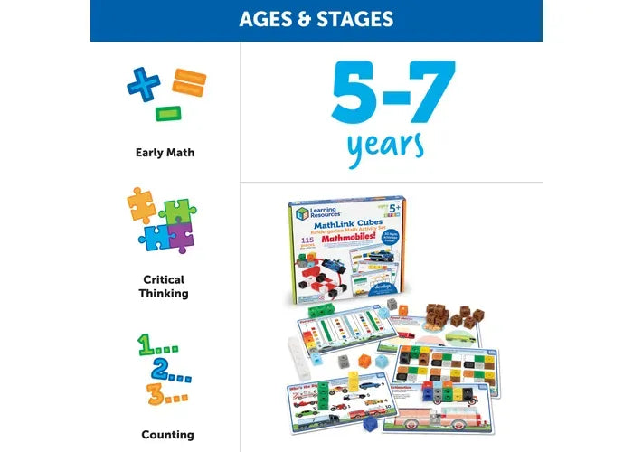 Learning Resources MathLink ® Cubes Kindergarten Math Activity Set: Mathmobiles!