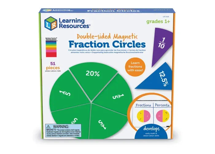 Learning Resources Double-Sided Magnetic Demonstration Rainbow Fraction ® Circles