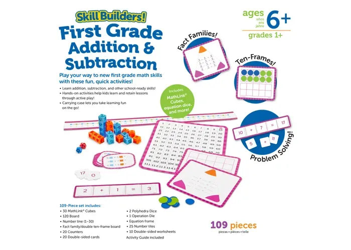 Learning Resources Skill Builders! First Grade Addition & Subtraction Activity Set