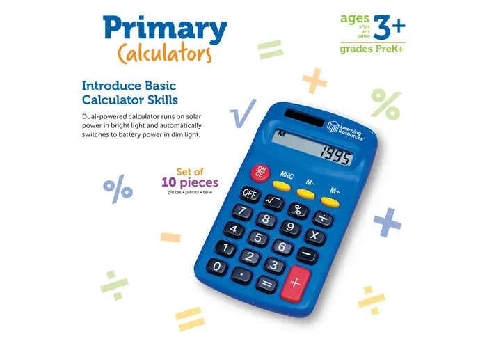 Learning Resources Primary Calculators, Set of 10