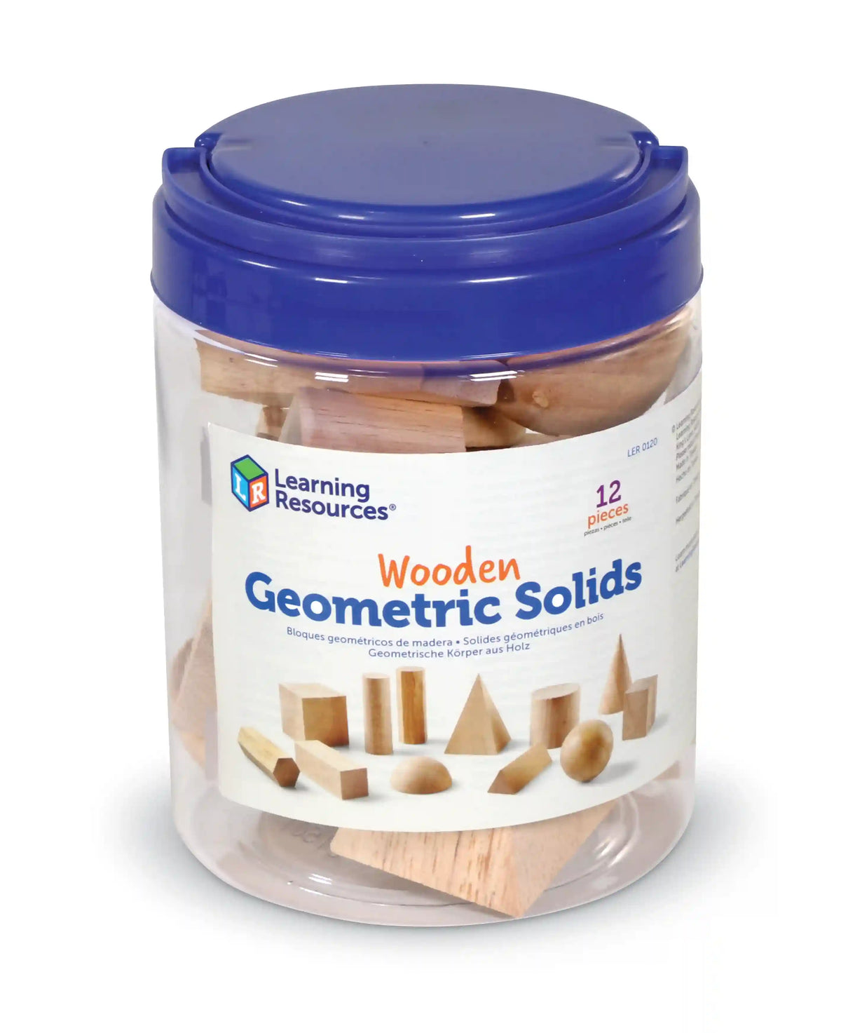 Learning Resources Wooden Geometric Solids, Set of 12
