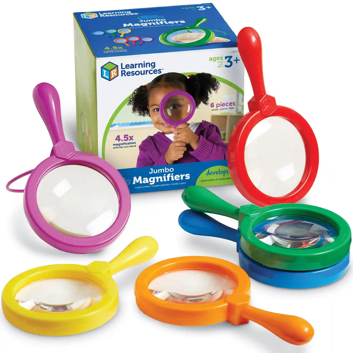 Learning Resources Primary Science ® Jumbo Magnifiers, Set of 6