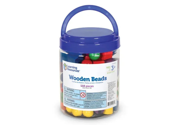 Learning Resources Wooden Beads in a Bucket