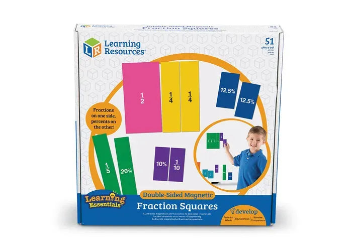 Learning Resources Double-Sided Magnetic Demonstration Rainbow Fraction ® Squares
