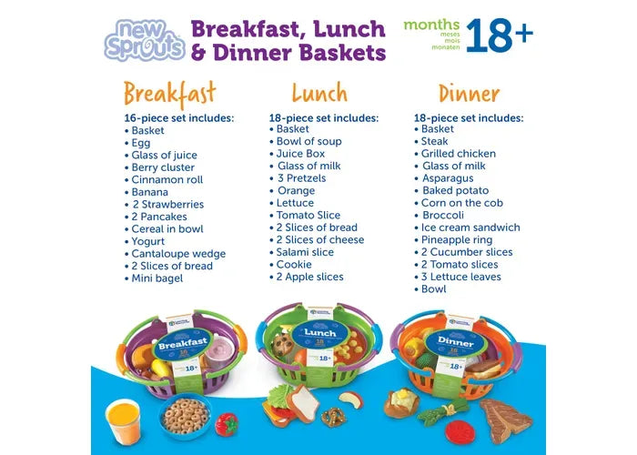 Learning Resources New Sprouts ® Breakfast, Lunch and Dinner Baskets