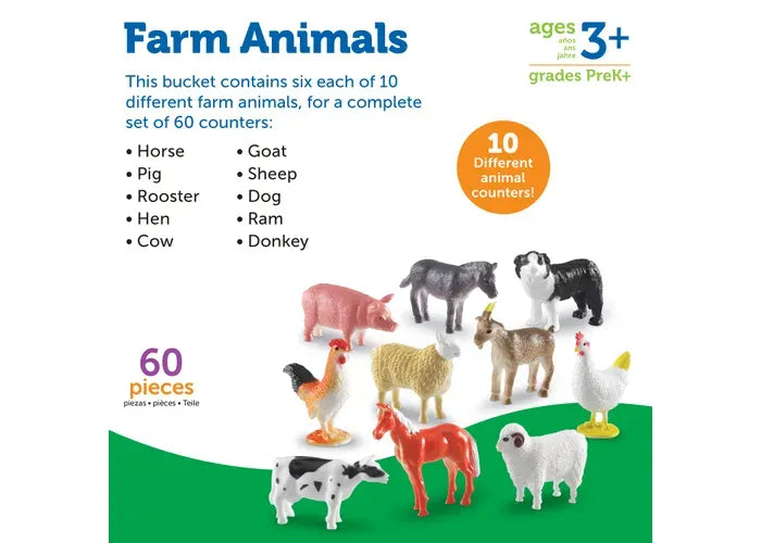 Learning Resources Farm Animal Counters, Set of 60