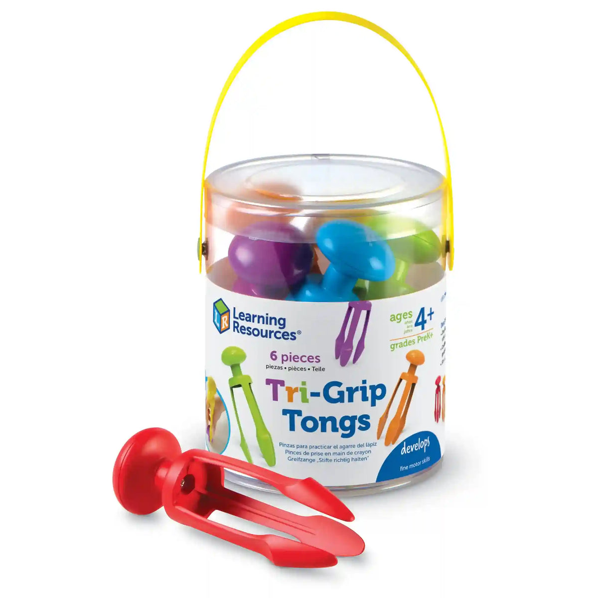 Learning Resources Tri-Grip Tongs, Set of 6