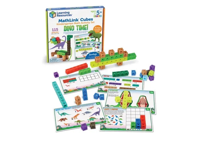 Learning Resources MathLink ® Cubes Kindergarten Math Activity Set: Dino Time!