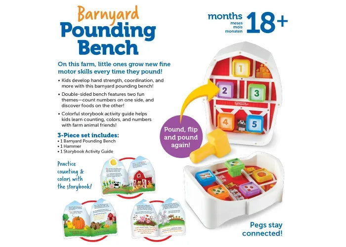 Learning Resources Peeksville ® Barnyard Pounding Bench
