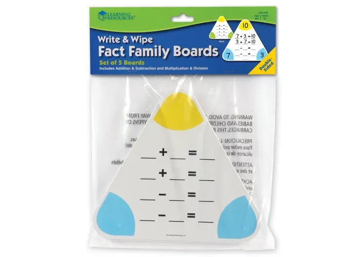 Learning Resources Write & Wipe Fact Family Boards