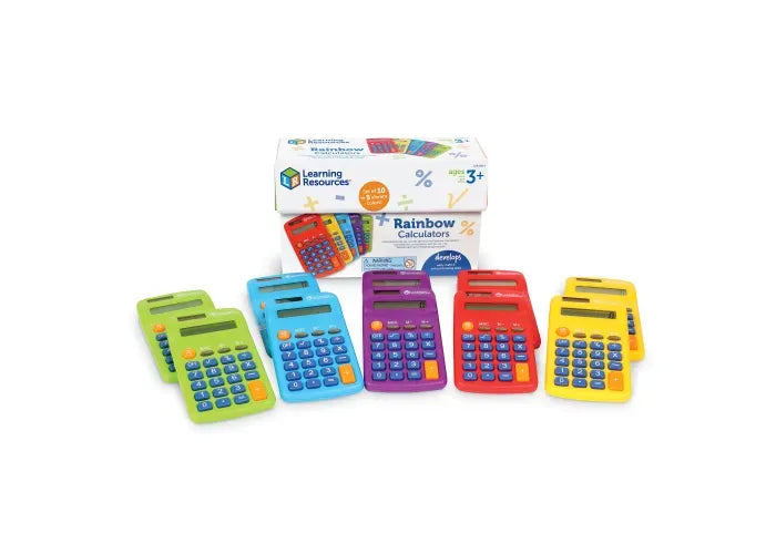 Learning Resources Rainbow Calculators, Set of 10